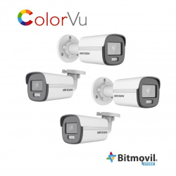 Kit de actualización con 4 Cámaras tipo bala análogas ColorVU